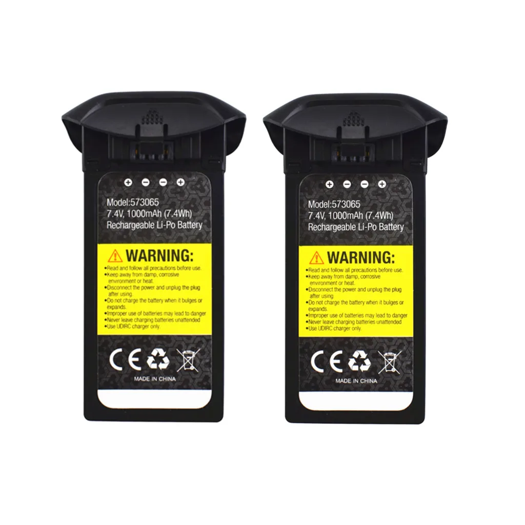 

2PCS 7.4V 1000mah lithium battery for D58 U88 four-axis aircraft accessories remote control drone battery black