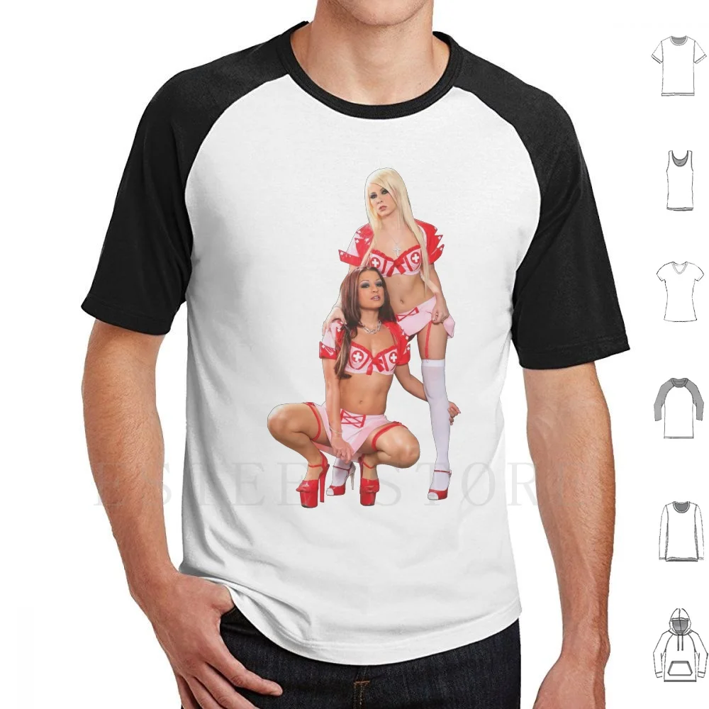 Madison Ivy Ann Marie Rios Sexy Nurse Uniform T Shirt DIY Big Size 100% Cotton Madison Ivy Ann Marie Rios Big Beautiful Boobs
