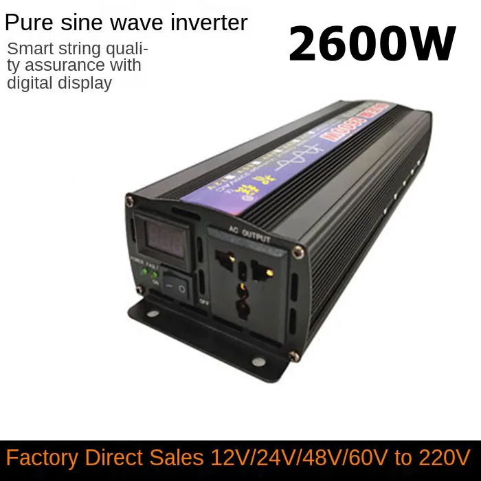 

2600W Pure Sine Inverter Solar Inverter 12V / 24V / 48V / 60V Portable Car Power Inverter Home Inverter Power Converter