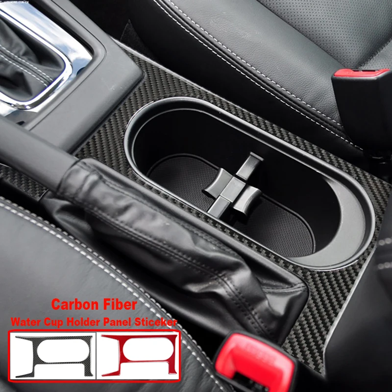 Carbon Fiber Cover Stickers Car Styling Water Cup Holder Frame Trim For Subaru Forester 2014-2016 Accessories Car Interior Cover