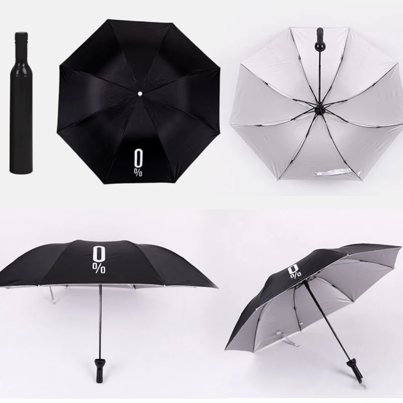 Women Wine Bottle Umbrella 3 Folding Creative Umbrella Rain Sun Sunshade UV Protection Mini Parapluie Paraguas Plegable Lluvia