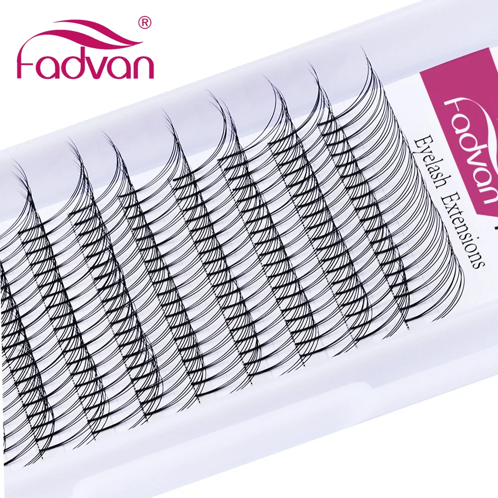 Fadvan Premade Volume Fan Eyelash Extensions Short Stem Soft 3D/4D/5D Russia Volume Fan Lashes Extension Supplies