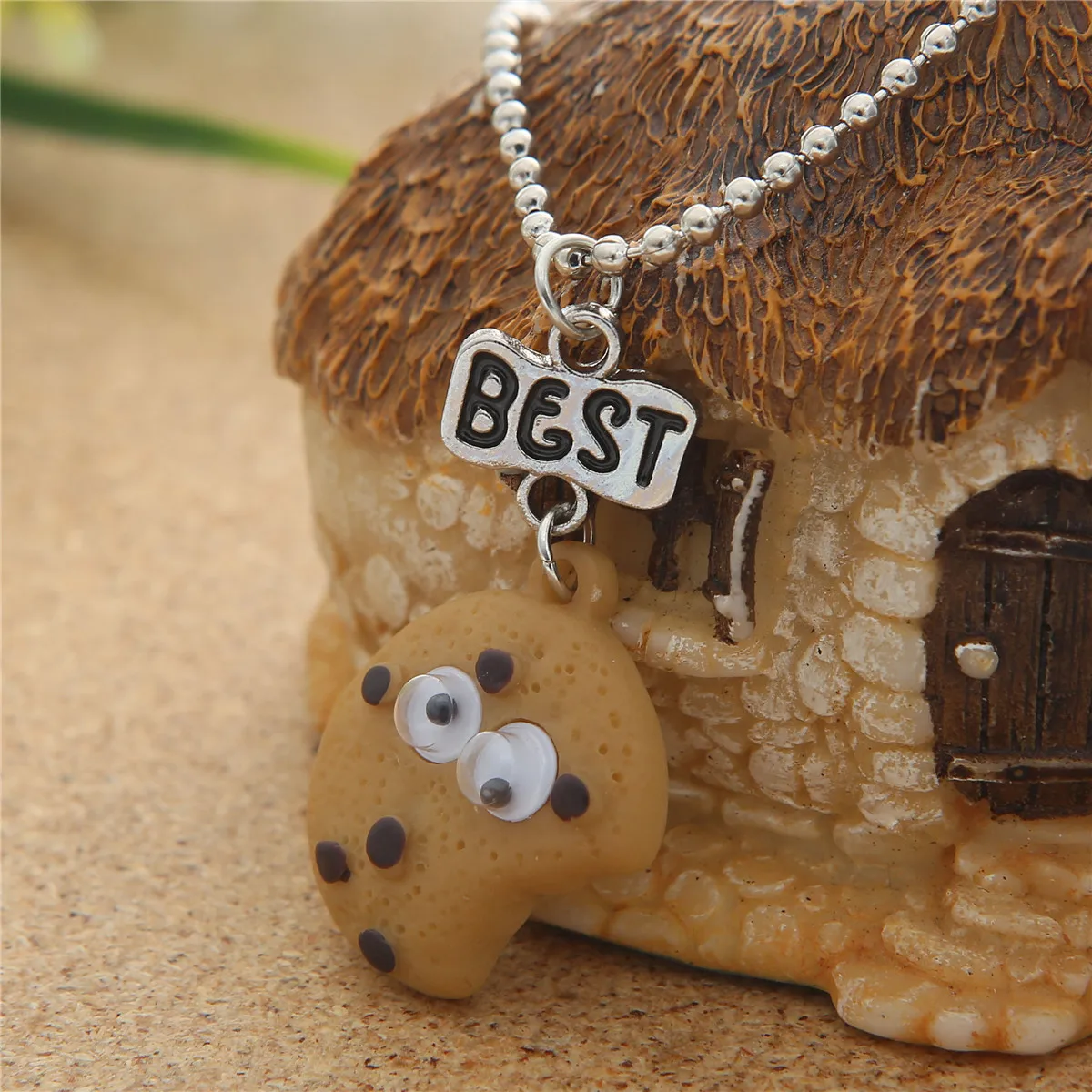 2 pieces / set of mini Oreo biscuits and coffee pendant necklace Best friend Cookies milk BFF gift food friendship jewelry