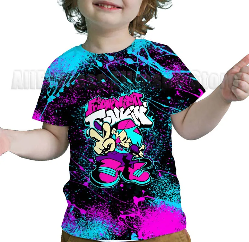 Boys Girls Friday Night Funkin 3D Print T Shirts Children Cartoon Anime Tshirts Summer Toddler Tee Tops Kids T-shirts Camisetas