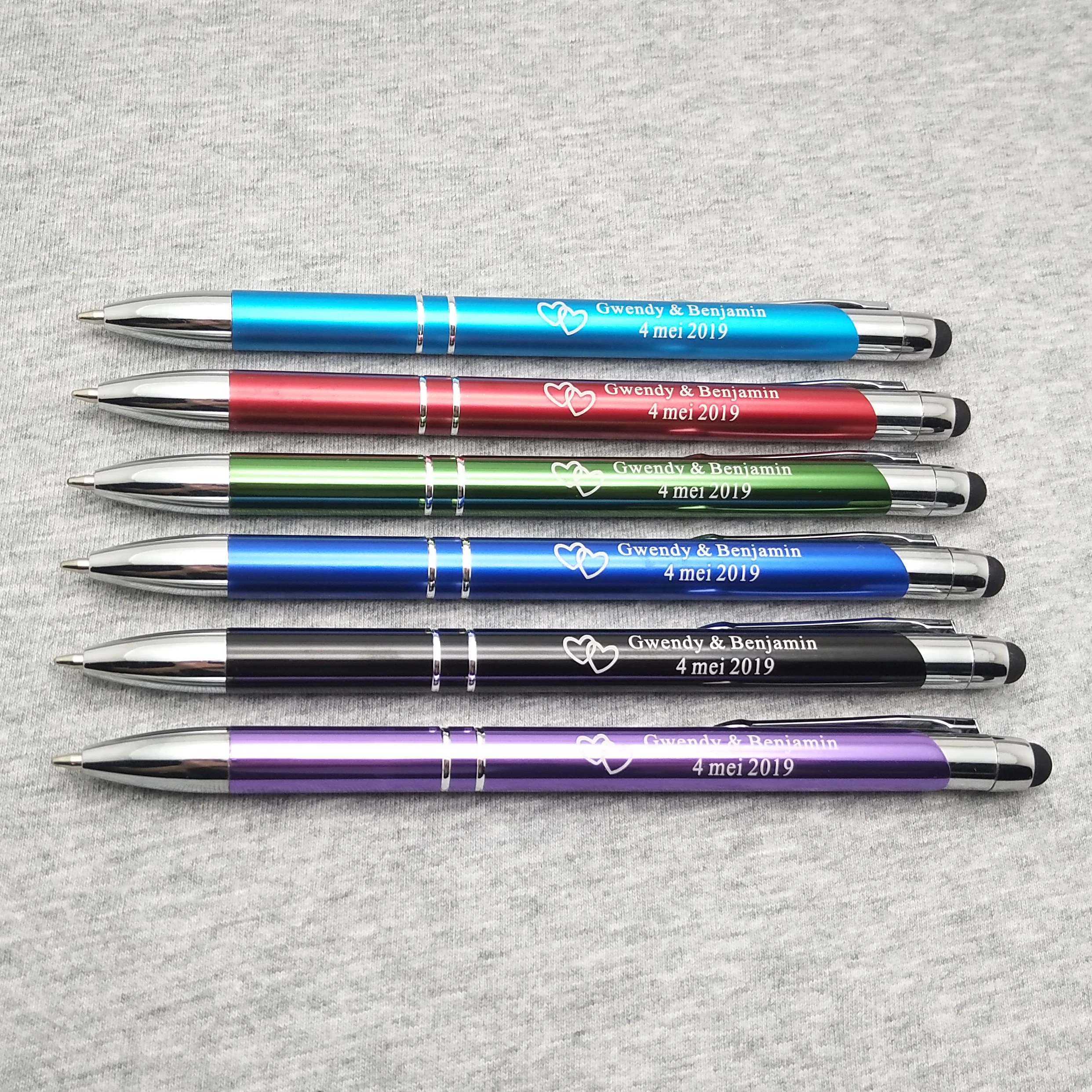 40PCS Luxury pen New design Metal ball Touch Stylus Pencil Free logo laser engraving with company logo/phone for wedding gifts