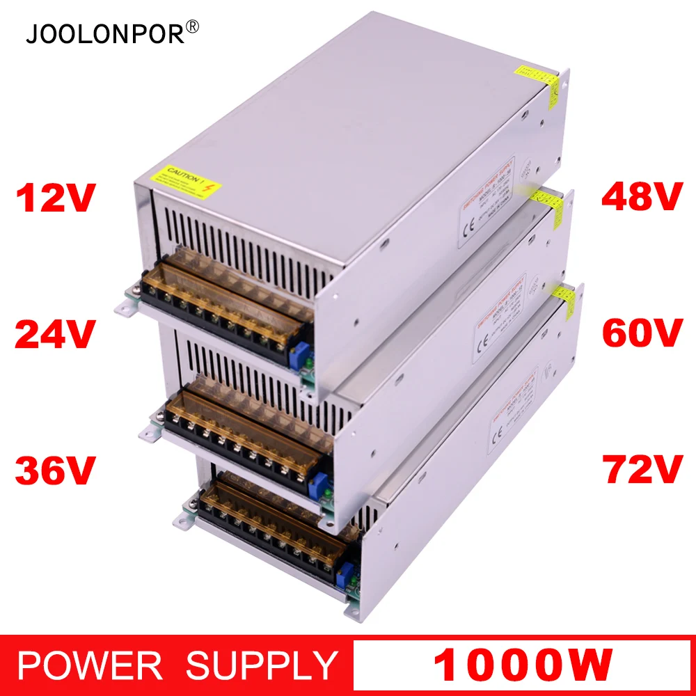 Ac to Dc Power Supply 12V 13.8V 24V 36V 48V 60V 72V 1000W Drive Transformer Switching Power Supply Converter