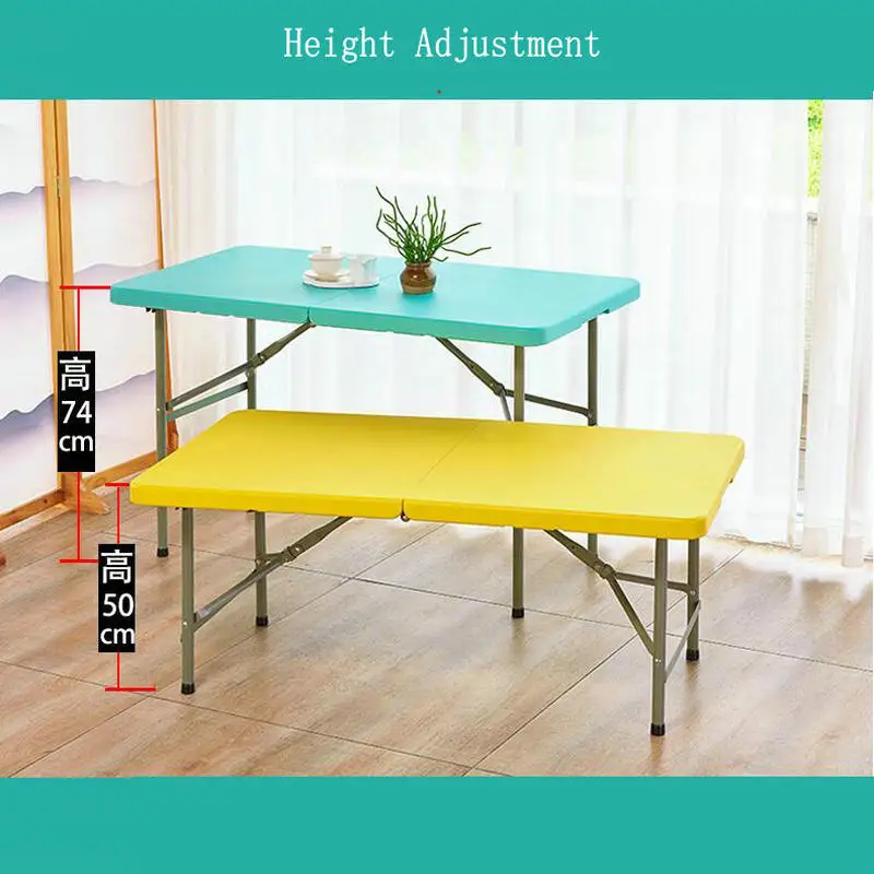 HQ R1 Folding Rectangle Table Height Adjustable Portable Outdoor Picnic Table Handy Dining Table of NEW HDPE 122CM Table 5Colors