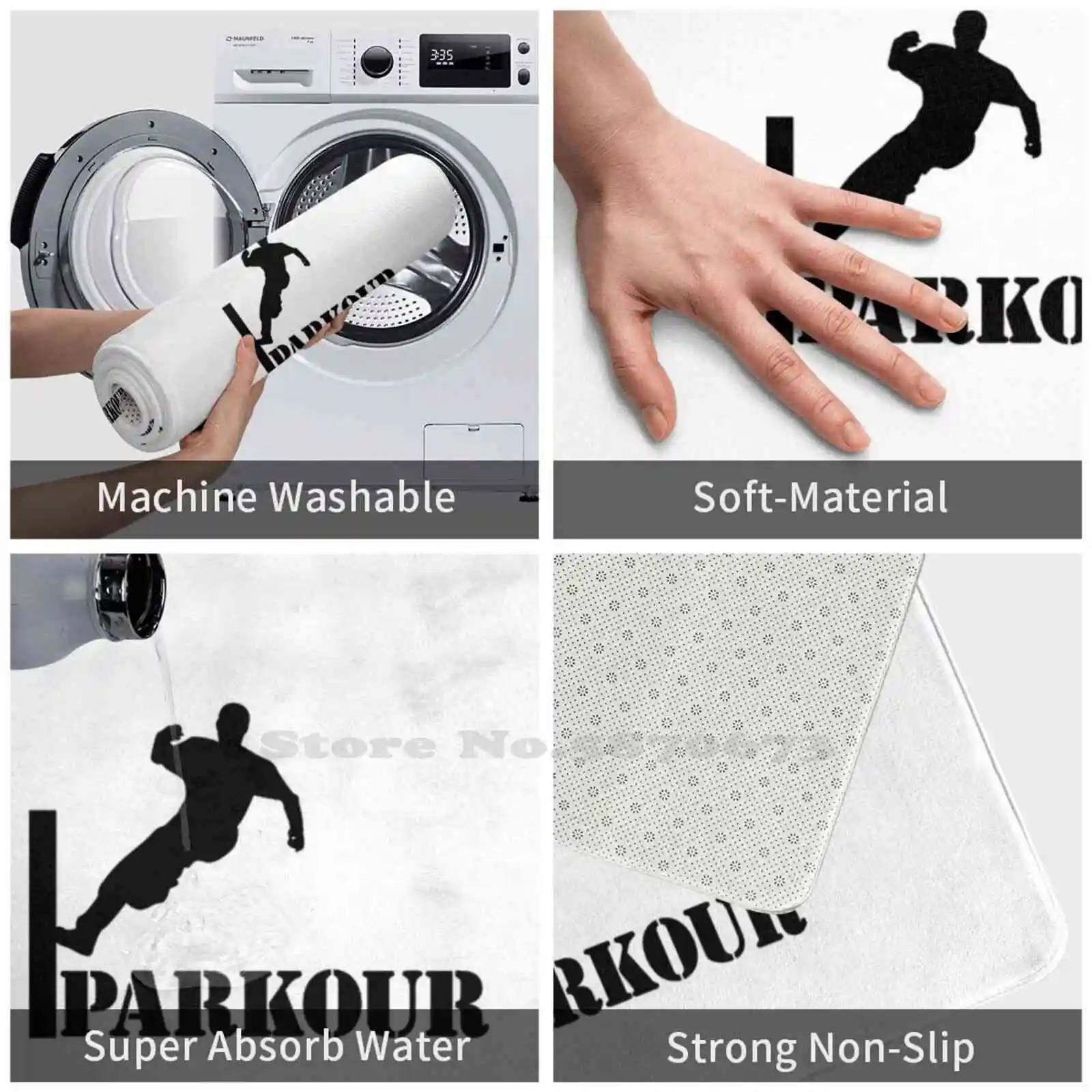 Karpet rumah bantal lembut Parkour karpet pintu karpet mobil Tract Du Deplacement Traceur anak-anak Parkour anak-anak Parkour Slogan Parkour