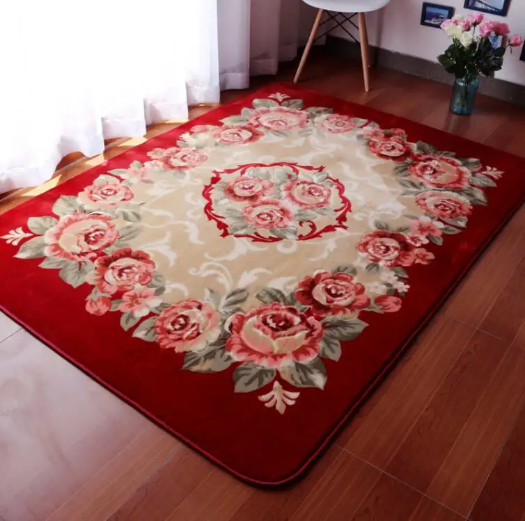 Large Persian Jacquard European Flannel Soft Carpet For Living Room Bedroom Rugs Home Carpets Floor Anti-slip Rug Area Rugs Mats