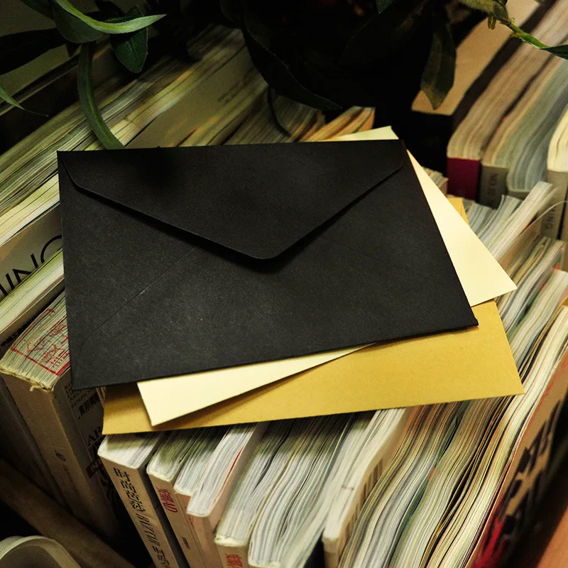 10pcs Black White Kraft Paper Business Envelopes Vintage Envelope for Business Wedding Invitation Gift Envelopes