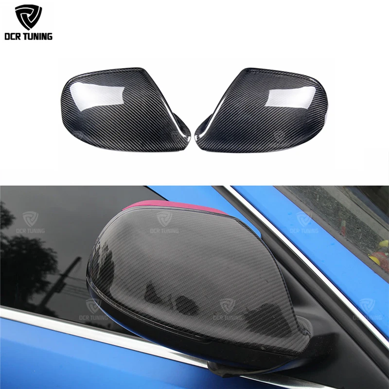 For Audi Q5 Q7 SQ5 SQ7 2010 - UP Replacement style carbon fiber rear view mirror cover without lane assit & with side assit