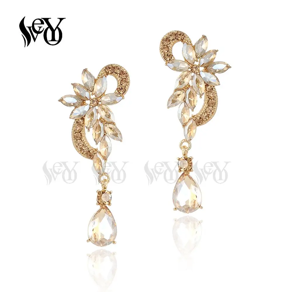 VEYO Elegant Symmetrical Butterfly Crystal Earrings Trendy bridal Earrings For Women Gift