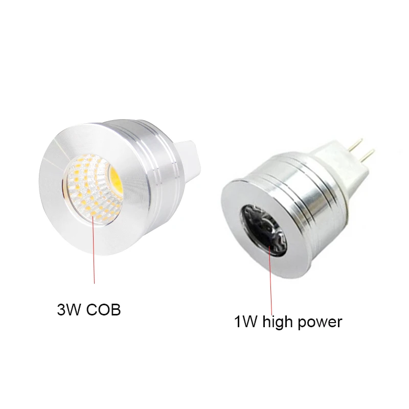 1W 3W LED Light Bulb MR11 12V Dimmable 35mm Mini Spotlight Bulb GU5.3 GU10 E27 COB Lamps 220V 110V