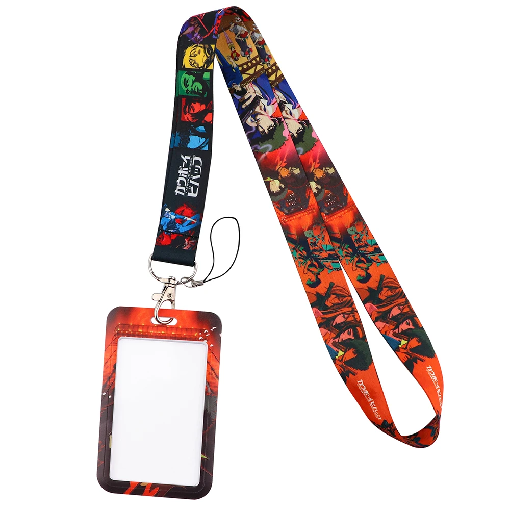 YL1172 Fashion Bebop Figure Lanyard Credit ID Card Badge Holder Bag Student Woman Travel Bank Bus Business Card Cover 