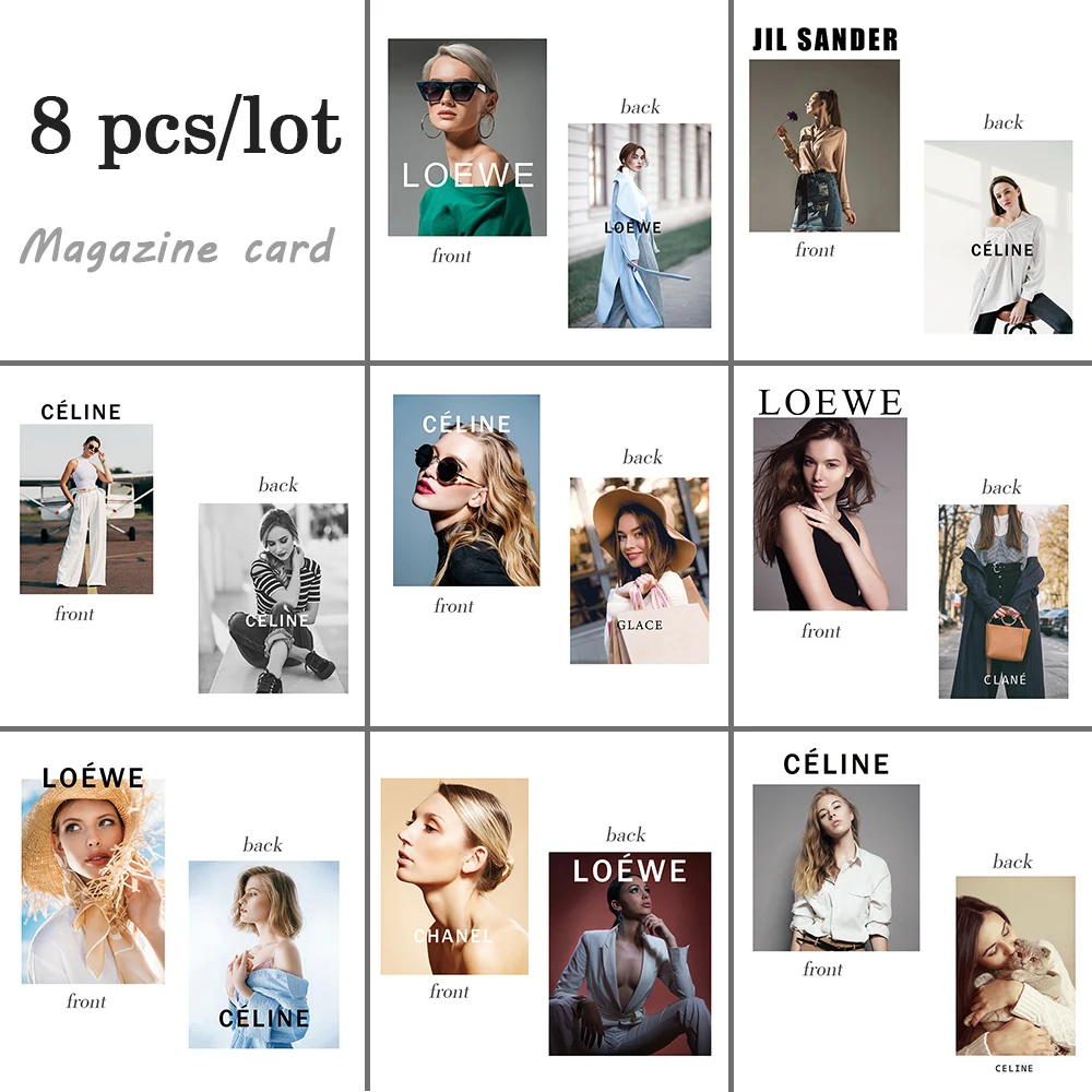 INS Magazine Cards 8 pcs/lot 16 Pages Different Styles Accessories Photography Props Fotografico Shoot Studio Photo Decorations