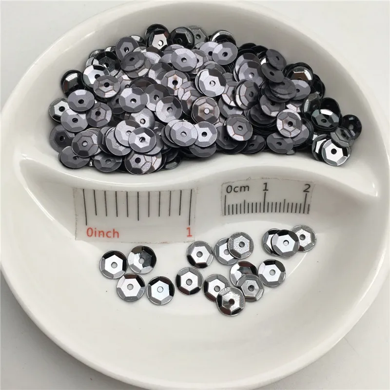 3mm 4mm 5mm 6mm 10mm Cup Round Silver-base Loose PVC Sequin Paillette Sewing Craft Wedding Decoration Garment Dress Shoe Cap DIY