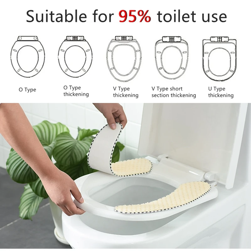 Universal Winter Toilet Seat Covers Thicken Soft Toilet Seat Cushion Bathroom Closestool Toilet Pad Mat Toilet Lid Accessories