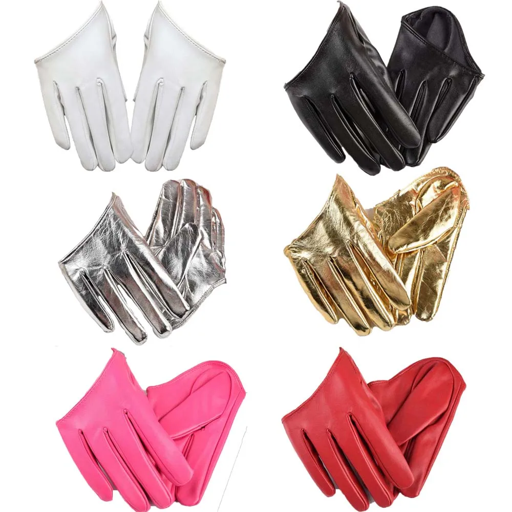 Gants en cuir PU demi-doigt pour séparés euse sexy, gants de mode, sans doigts, spectacle de conduite, pole légiti, 1PC