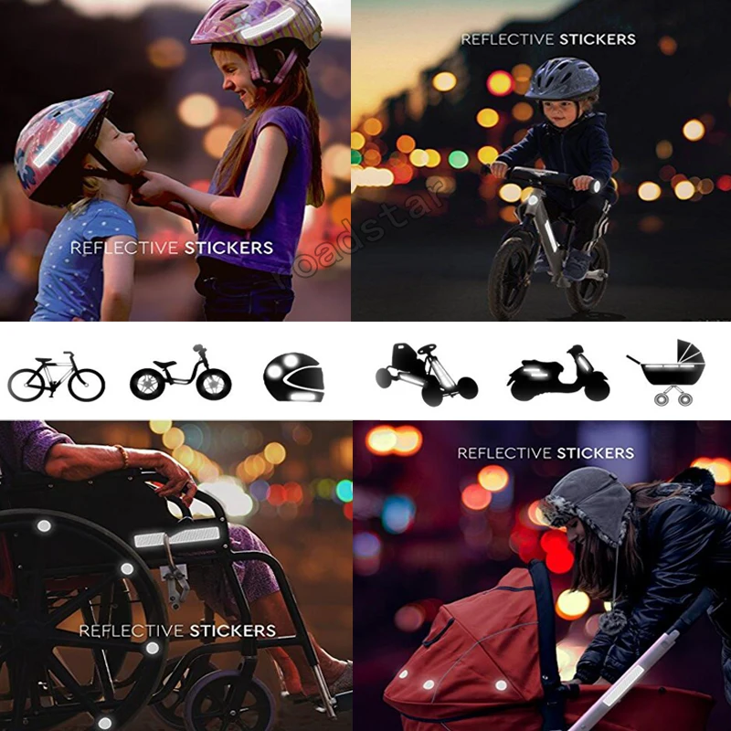 VOOFENG-pegatina reflectante de alta visibilidad, marca de advertencia de mascotas para cochecito, cascos de bicicleta, coche, cochecito, RS-1100K, 1 unidad