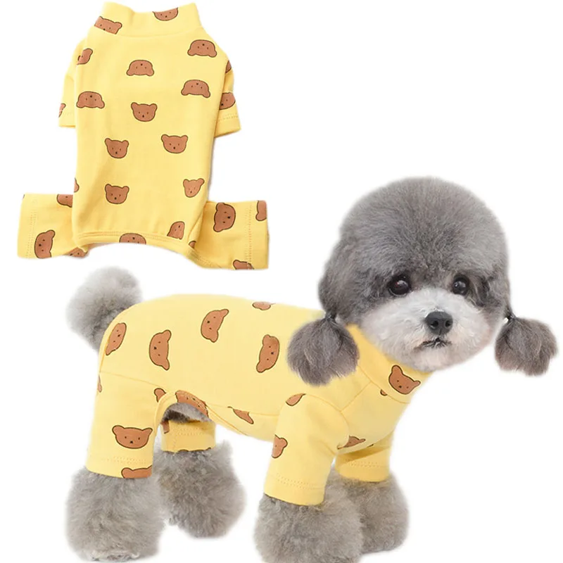 Bear Pattern 4 Legs Pajamas for Small Dogs Pet Clothes Jumpsuit Hoodies Sweatshirt Puppy Pyjamas Overalls Chiwawa Dog Onesie XXL