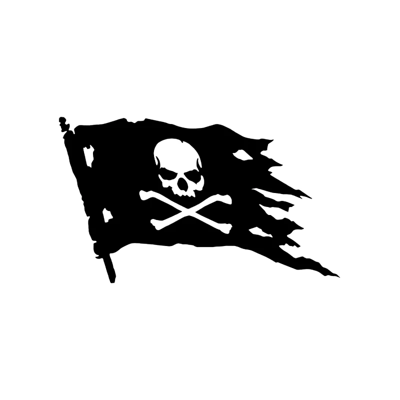 F533# Jolly Roger Pirate Flag Sticker on The Car Vinyl Decal Waterproof Decoration Car Stickers