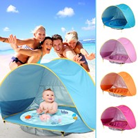 Baby Beach Tent Children Waterproof Pop Up sun Awning Tent UV-protecting Sunshelter with Pool Kid Outdoor Camping Sunshade Beach