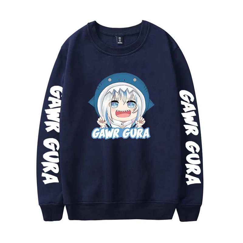 Japanese Shark Girlish Kawaii Cartoon Hoodies Pullover Fashion Cute O-neck Hoodie Men Women Long Sleeve Capless Sweatshirts Tops