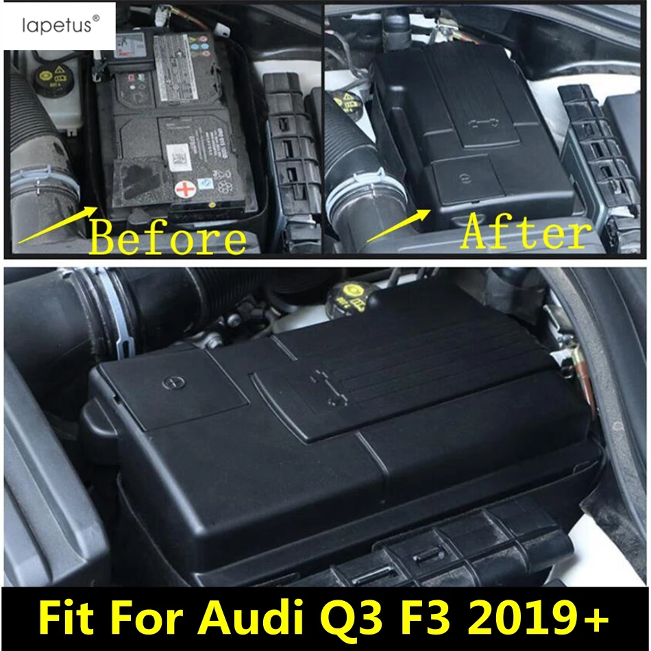 Car Engine Battery Anode Negative Electrode Protection Cover Trim Fit For Audi Q3 2019 - 2024 Plastic Interior Accessories