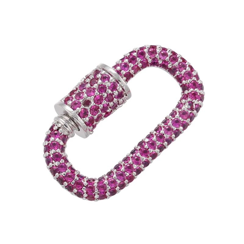 Pavé-Zirkonia 18K vergoldeter Karabinerverschluss DIY Schmuckzubehör für handgefertigte Halsketten- und Armbandkomponenten Schraubverschluss: VK106 – Detail 13
