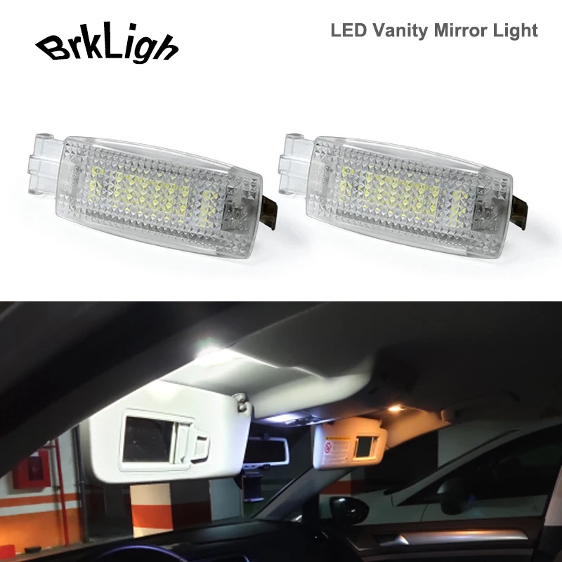 

2PcsNo Error LED Vanity Mirror Light Reading Lamp Car Accessories For Skoda Fabia Superb Seat Altea Alhambra Leon Toledo VW Golf