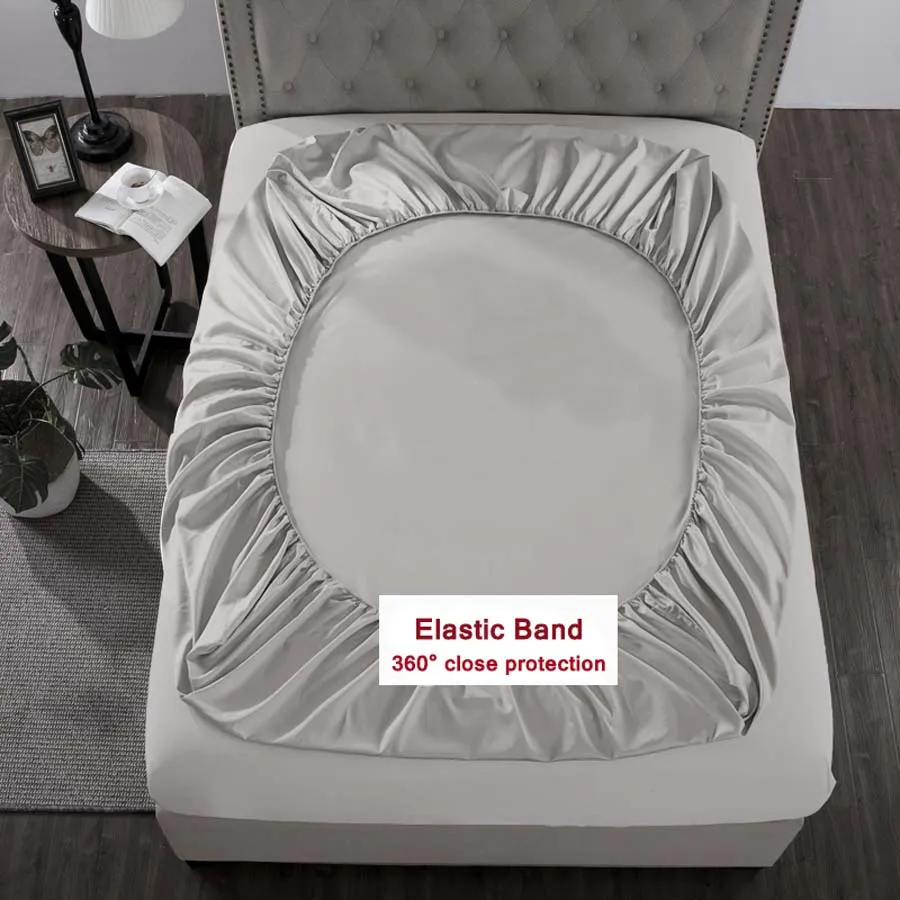 Wostar-無地のポリエステルフィットシート,マットレス保護カバー,ソフトベッド,2人用ソフトシート