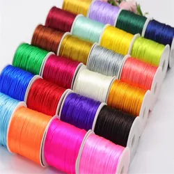 Cordón de raso con nudo chino de 50 metros X 1MM para cuerda trenzada de macramé, accesorios de joyería, 38 colores