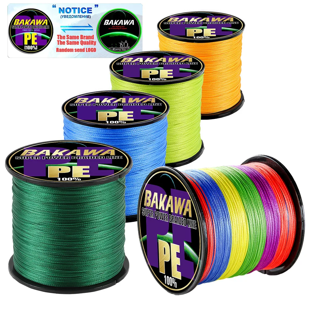 BAKAWA Braided Fishing line Pesca 4 Strands Carp Multifilament Fly Wire Japanese 100% Pe Line Saltwater 300M 500M 1000M New