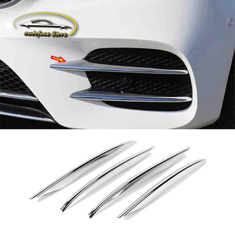 

ABS хром для Mercedes Benz E Class 2016 2017 2018 аксессуары Автомобильная передняя противотуманная фара декоративная крышка для бровей отделка автомобильный Стайлинг