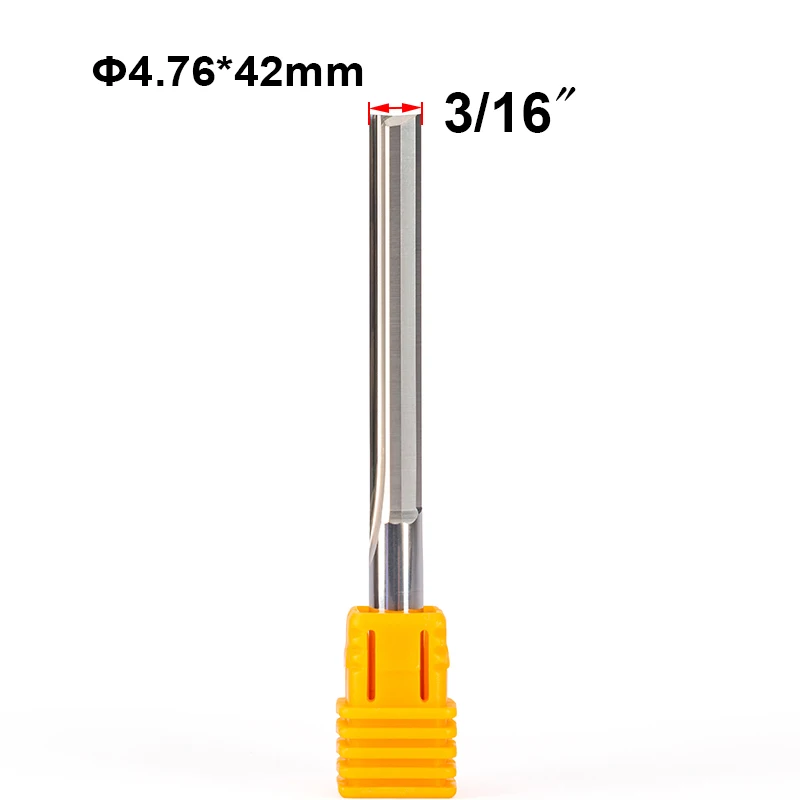 Polegada 4.76 mm Haste 42 mm Duas Flauta Fresa de Topo Reto Carboneto Cnc Roteador Bit Gravura Slot Reto Fresa 10 Peças 16
