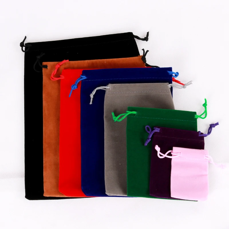 50pcs 13x18cm Drawstring Velvet Pouches Gift Bag Packing for Jewelry Wedding Party Bead Container Storage Sachets Wholesale