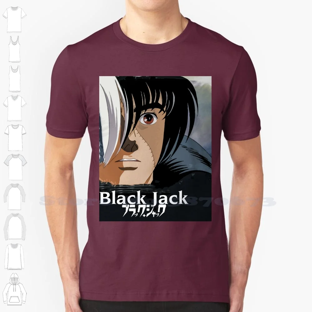 Camiseta de Jack negro 100% algodón, camiseta negra Jack Hazama Kuro Anime Manga Indie alternativa Osamu Tezuka Vintage, dibujos animados de cómic Retro