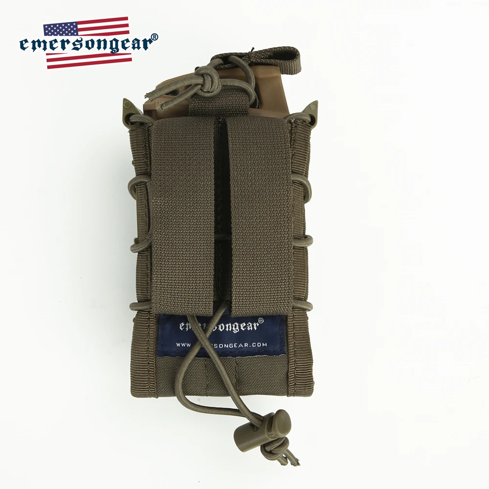 Emersongear Tactical Magazine Pouch Dual Decker MOLLE Open Top Rifle Pistol Mag Holder Hunting Airsoft Combat GearTraining Nylon