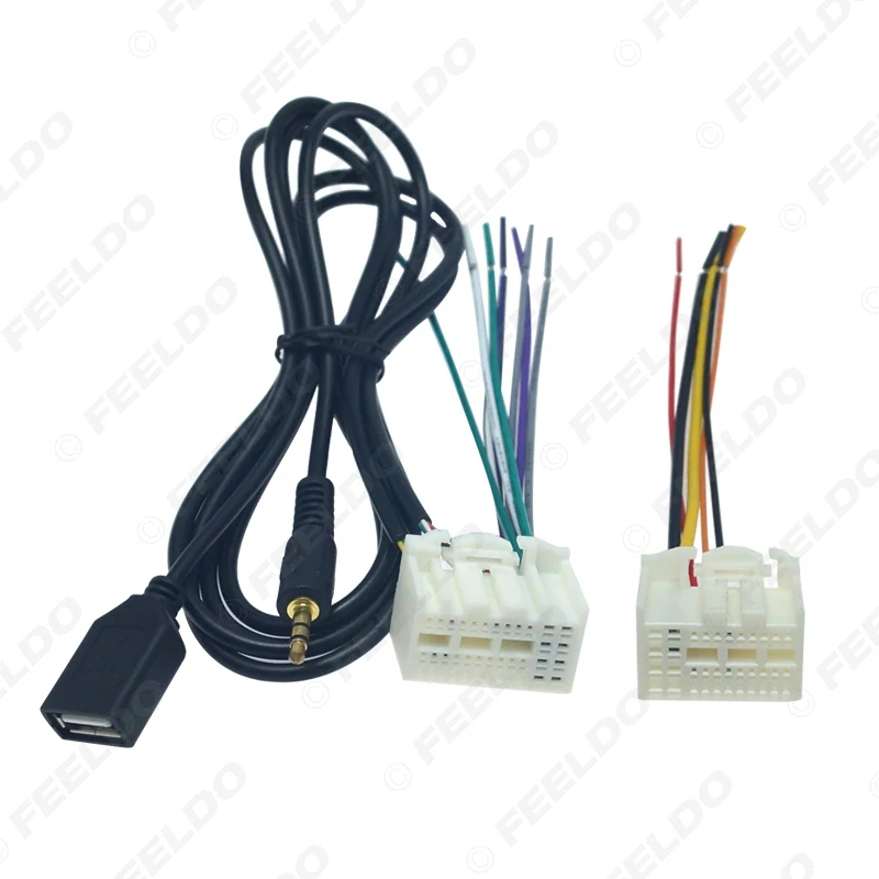 محول أسلاك راديو ستيريو للسيارة مع قابس موصل USB AUX لكيا K2 K3 K4 إلنترا ميسترا توكسون - ترقية الصوت #5