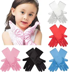 3-10Y Elsa Girls Satin Gloves Snow Queen Glove Anna Princess Costume for Kids Party, Wedding, Formal Pageant Birthday Party