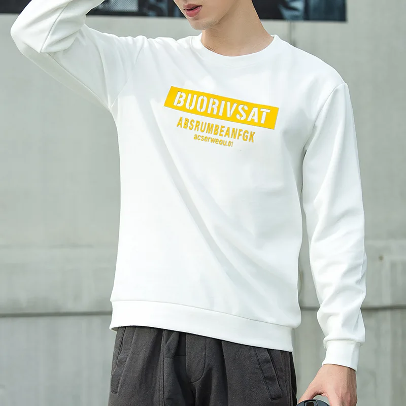 

Spring Autumn Men's Sweater Round Neck Daily Casual Personality Printing Letter Long Sleeve Fashion Trend Male Pullover Harajuku