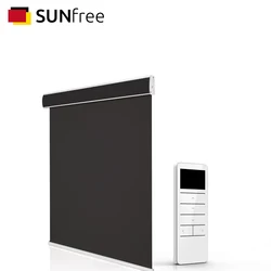 Customized Motorized Roller Blinds with dust cover daylight and blackout fabric rechargeable lithium battery and remote control