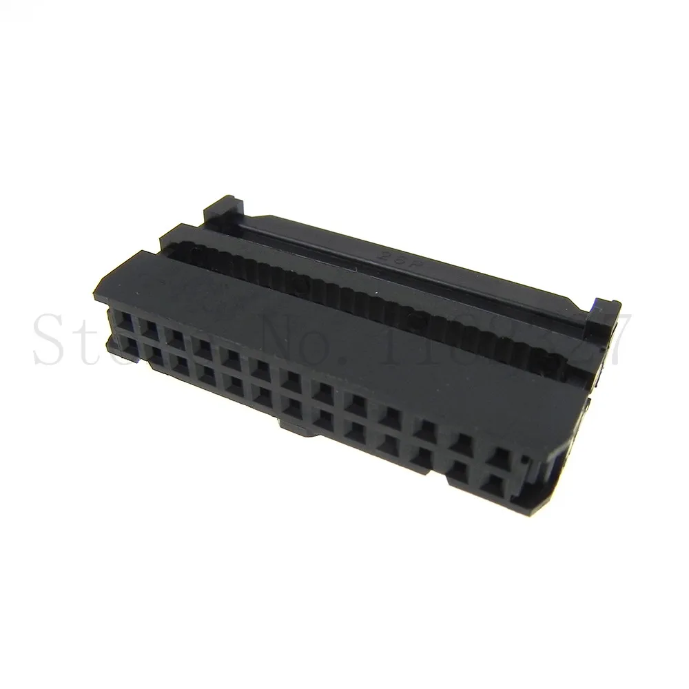 FC 26P IDC Socket 2x13 Pin Dual Row Pitch 2.54mm IDC Connector 26-pin cable socket black / grey color