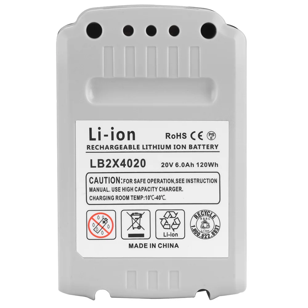 20V 6.0Ah akumulator litowo-jonowy wymienna bateria dla dotyczące swojej Black & Decker LBXR20 LBXR2020-OPE LB20 LB20 BL2018-XJ GKC1825L GTC1850L20