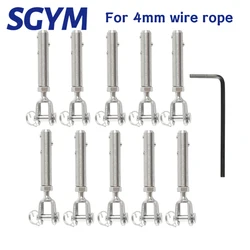 Cable Railing Wire rope 2/3/4/5/6mm Fork Jaw Tension Terminal Fitting Toggle Anchor  with Hexagon Grub Screw Bolts