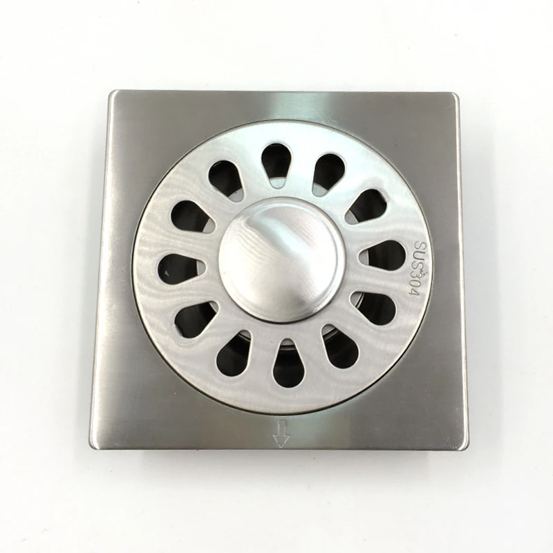 Square Floor Waste Grates Bathroom Shower Drain Floor Drain Waste Drain Strainer Cover Stainless Steel