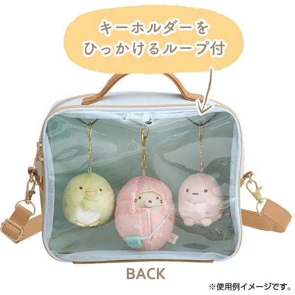 Ita Bag Japanese Lolita Transparent Shoulder PU Canvas Single Side Transparency Handbag One Piece Blue Plush Badge NOT Included