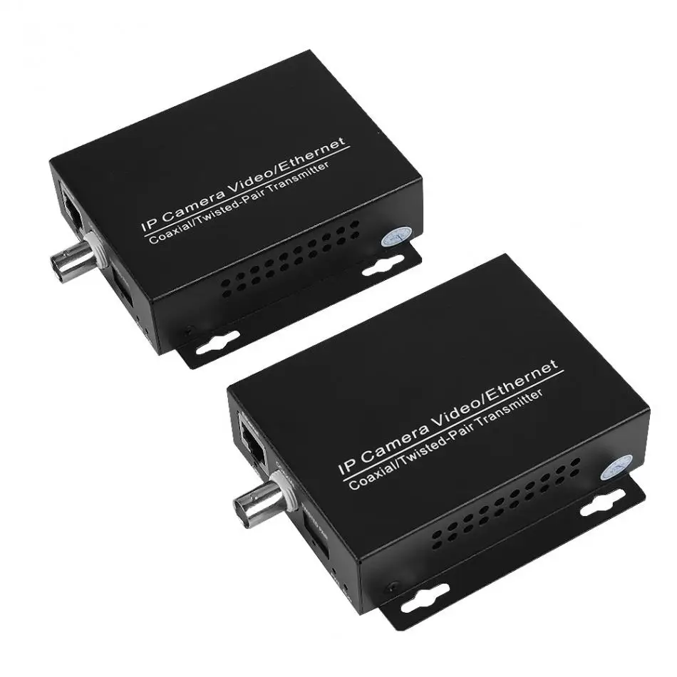 1Pair Ethernet IP Extender Over Coax HD Network Kit EoC Coaxial Cable Transmission Extender for Security CCTV Cameras