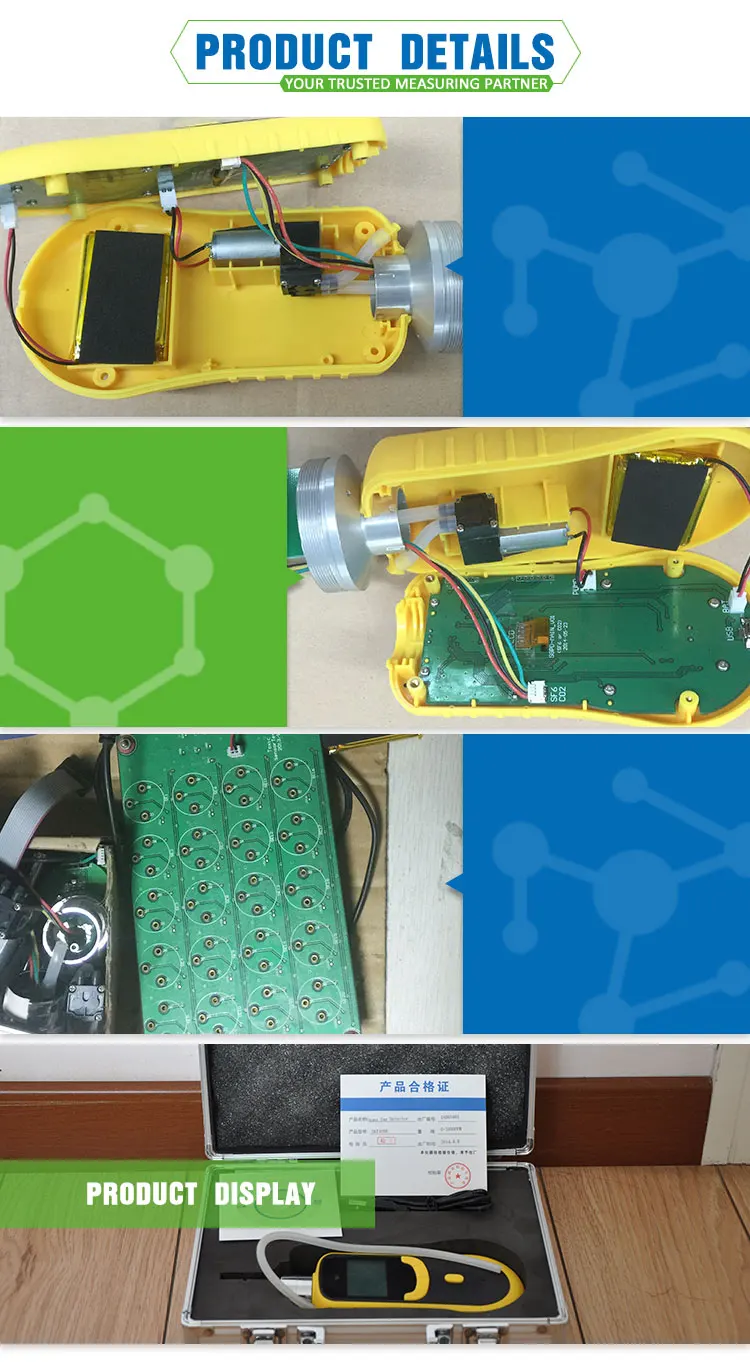 Tragbarer 4-in-1-Gasdetektor SKZ1050C CO/H2S/O2/EX Leckmonitor, Luftqualitätsmonitor, kompakte Größe für die Sicherheit zu Hause – Detail 6