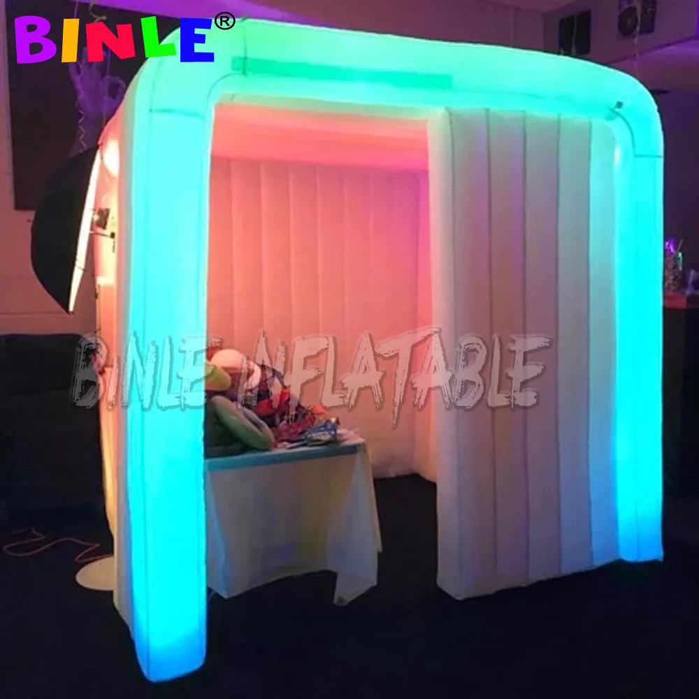 New design wedding party props cube inflatable photo booth with led strips inflatable photo studio for sale